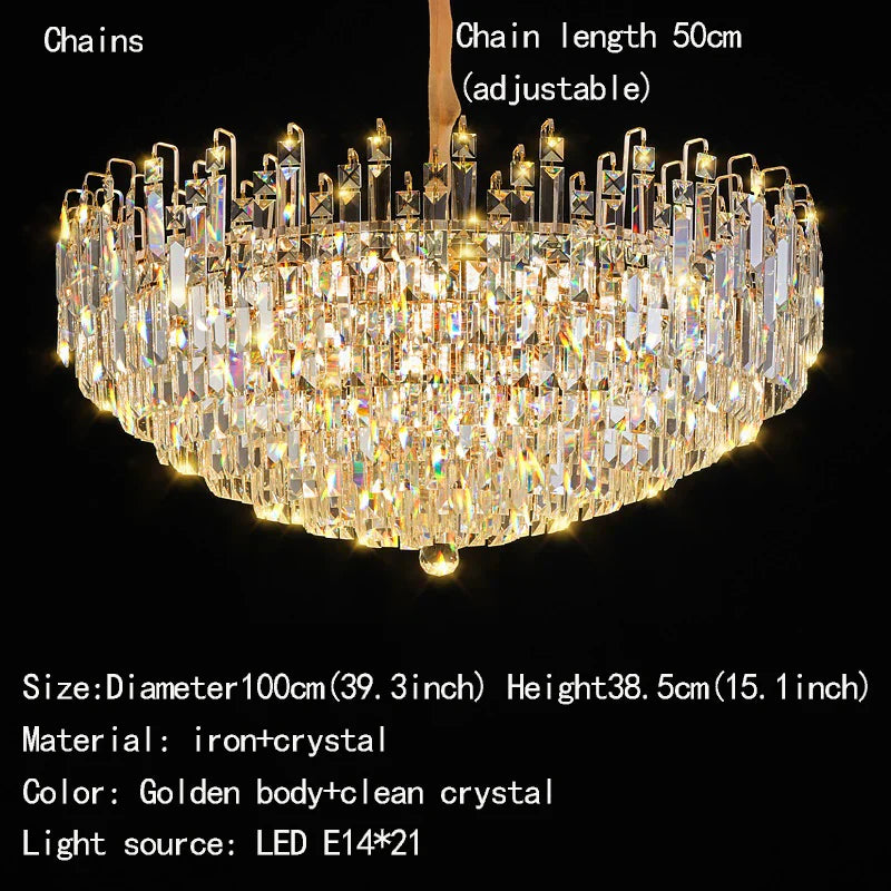 Exquisite Light Luxury Crystal Chandelier for Elegant Living and Dining Spaces