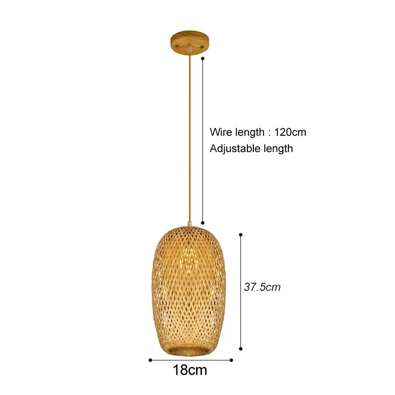 Zen Bamboo and Rattan Woven Chandelier - Exquisite Lighting for Chinese and Southeast Asian-Inspired Spaces