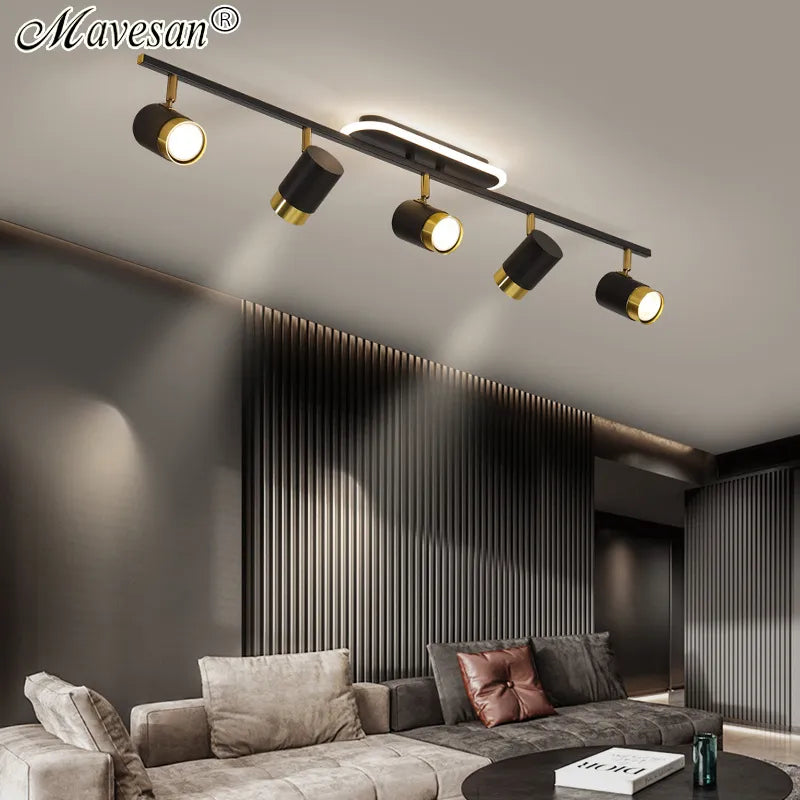 Corridor LED Chandelier With Spotlights - Nordic Strip Ceiling Lamp - Perfect for Living Room, Bedroom, Balcony - Home Decor Lighting Fixtures