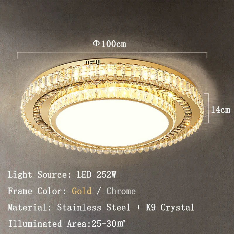 Modern LED Crystal Ceiling Lights - Contemporary Elegance for Bedrooms and Beyond