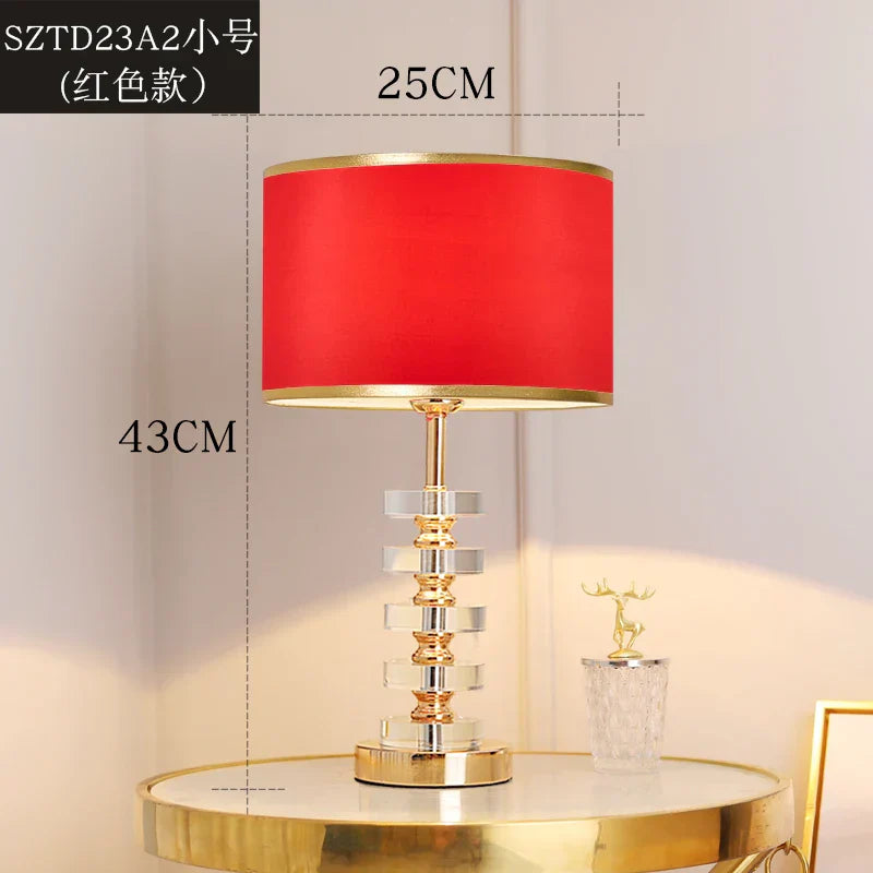 Luxury Crystal Table Lamp - Post Modern American Style Bedside Lamp