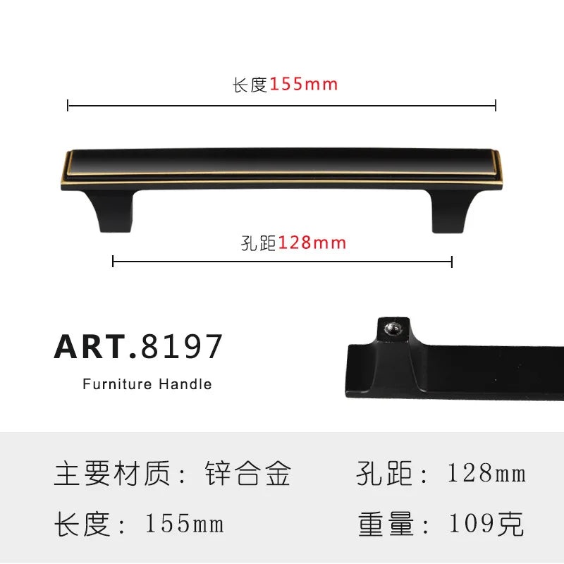 Zinc Alloy Solid Cabinet Door Handles – Modern Minimalist Knobs for Wardrobe and Kitchen Furniture