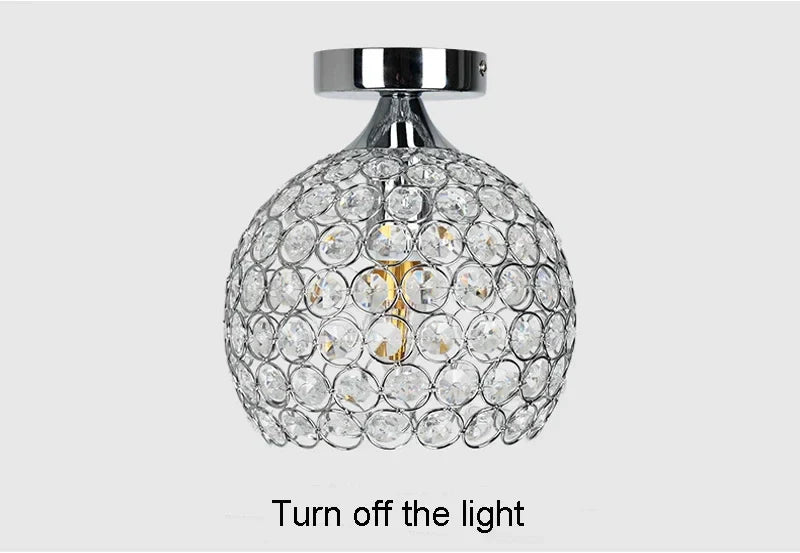 Modern Crystal Ball Ceiling Lamp - Elegantly Designed Home Decor for Bedrooms, Passages, Silver/Gold Shade, Lustre Luminous Lighting