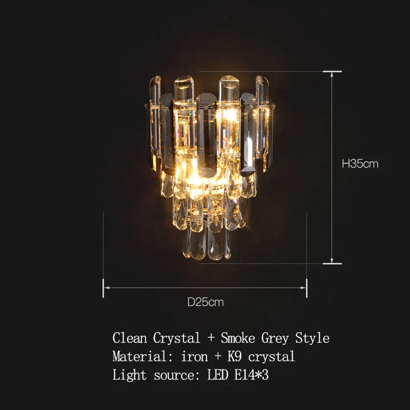 Abigail's Modern LED Crystal Wall Lamp - Elegant Interior Dec