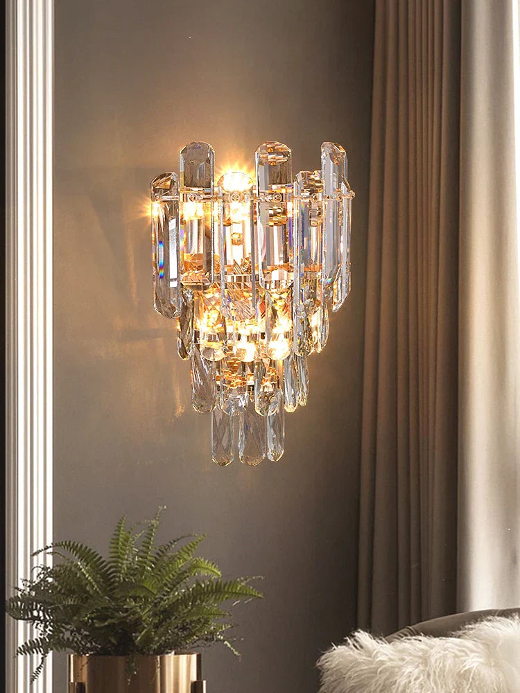 Abigail's Modern LED Crystal Wall Lamp - Elegant Interior Dec