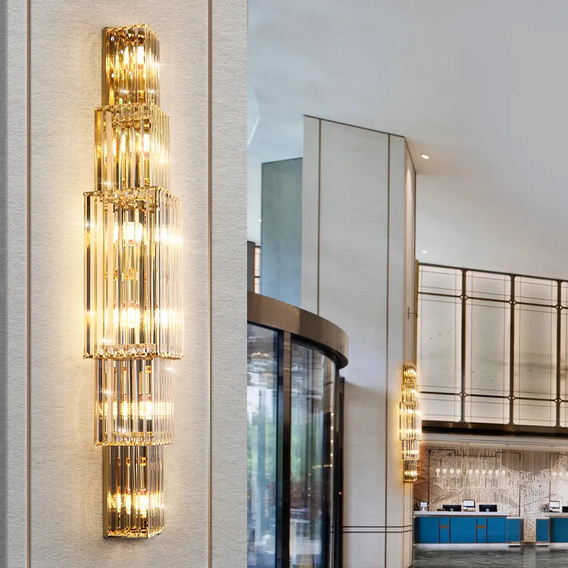 Victoria - Large Crystal Wall Light For Living Room Hall Bedroom Loft Indoor Home Hotel Villa Modern Gold Luxury Decor LED Sconce Fixtures