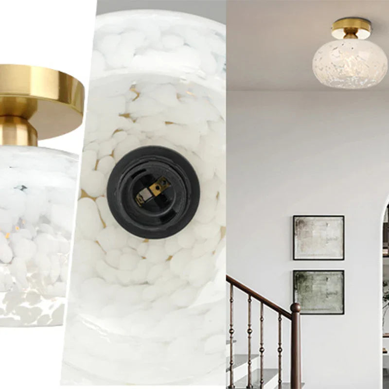 Led Glass Ceiling Lamp Bedroom Living Room Ceiling Light Moire Pattern Ceiling Lamps AC 90 - 260V Indoor Lighting Decoration Fixtures