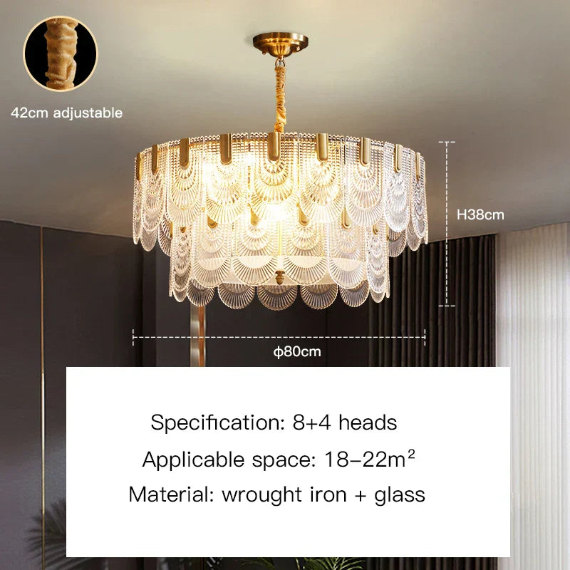 French Luxury Chandelier - Postmodern Designer Elegance for Living Rooms, Master Bedrooms, and Dining Spaces