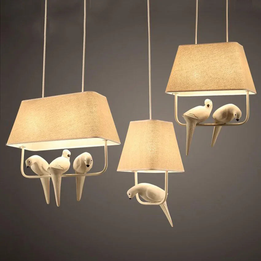 Creative Bird Pendant Lights - Simple Japan Style Chandelier for Ceiling Light in Study, Dining Room, and Home Decor - Birdcage Inspired Design