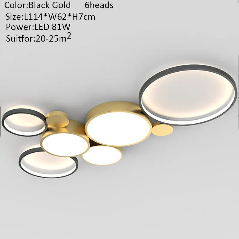 New Nordic LED Ceiling Light - Modern Interior Decoration for Living Room and Bedroom