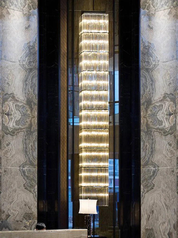 Riley - Luxury Rectangle Crystal Wall Silve Lamp For Department Aisle Corridor Bedroom Sconce TV Background Wall LED Decorative Lighting