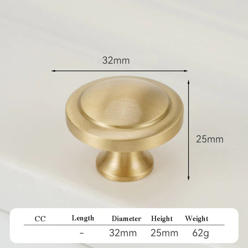 Satin Gold Brass Wardrobe Handles – Modern Drawer Knobs and Cabinet Bar Pulls (50mm-260mm)