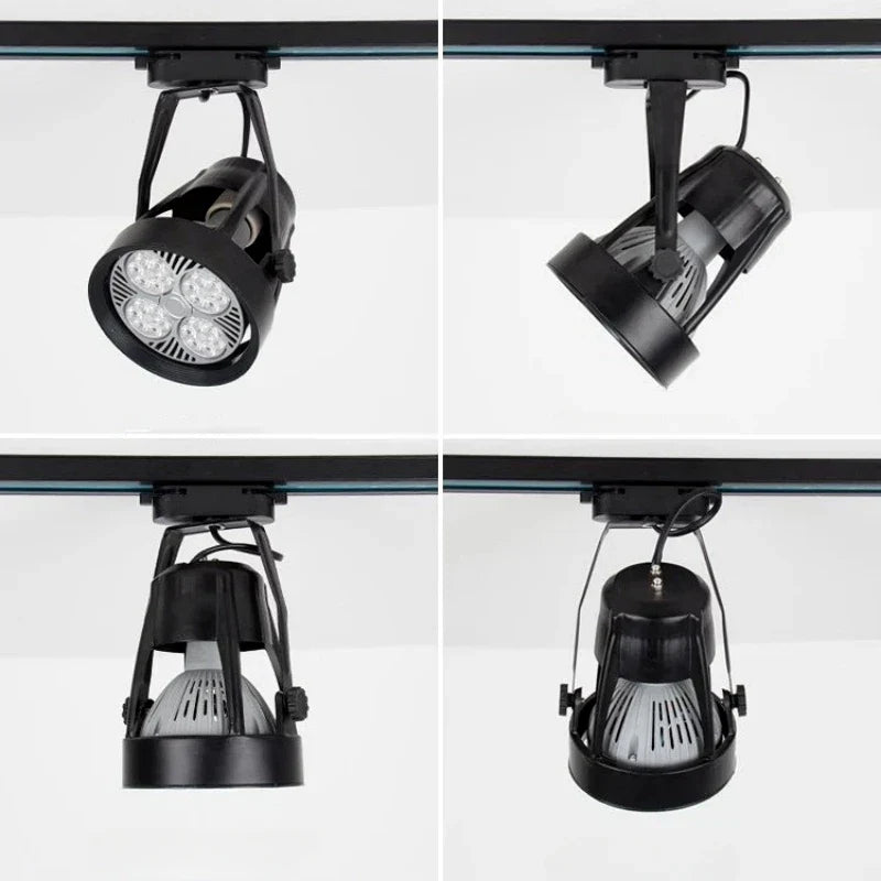 E27 LED Track Light Holder Base - 2-Wire Rotatable Ceiling Rail Lamp Fittings