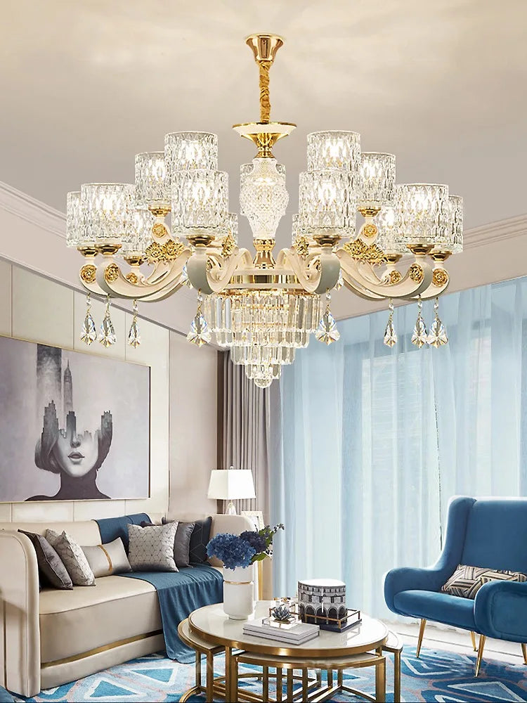New European Style Crystal Ceiling Chandelier - Modern Luxury for High-Class Interiors