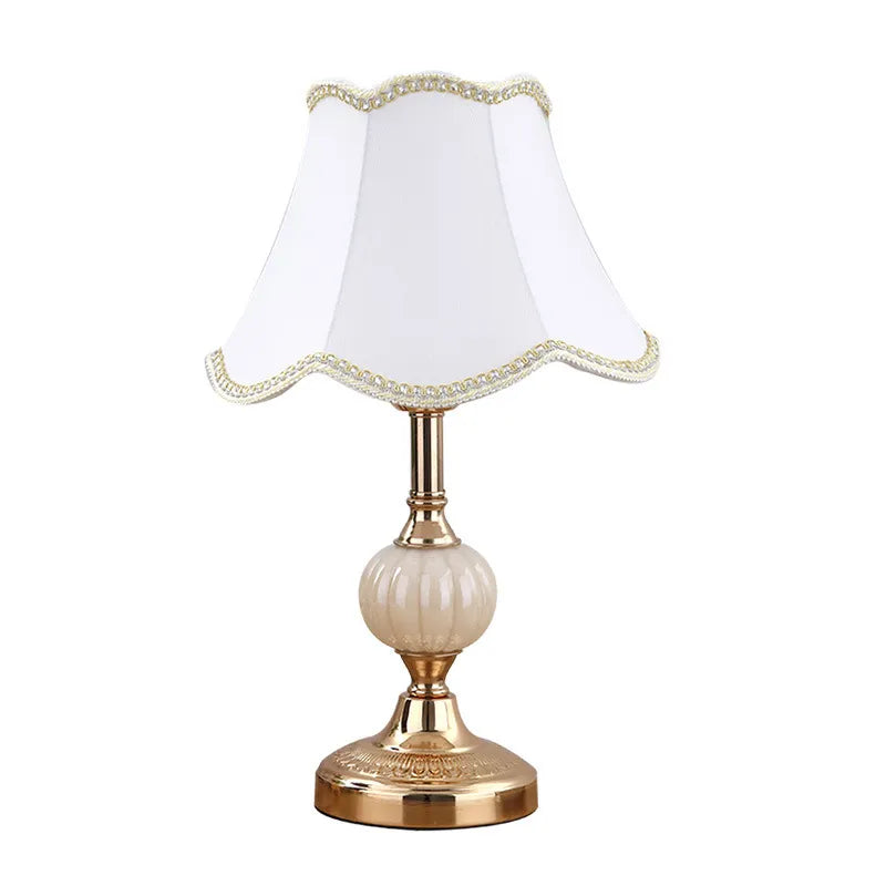 European-Style Glass Desk Lamp - Nordic Bedroom Bedside Lamp with Modern Retro Wrought Iron Design