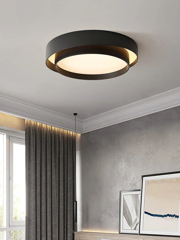 Round Ceiling Lamp - Modern LED Art Ceiling Light - Perfect for Studio, Kitchen, Bedroom, Aisle, Balcony, and Corridor - Designer White Ceiling Lamp