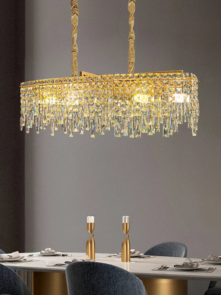 Elegant Golden Round Chandelier - A Creative New Design for Living Rooms, Dining Rooms, and More