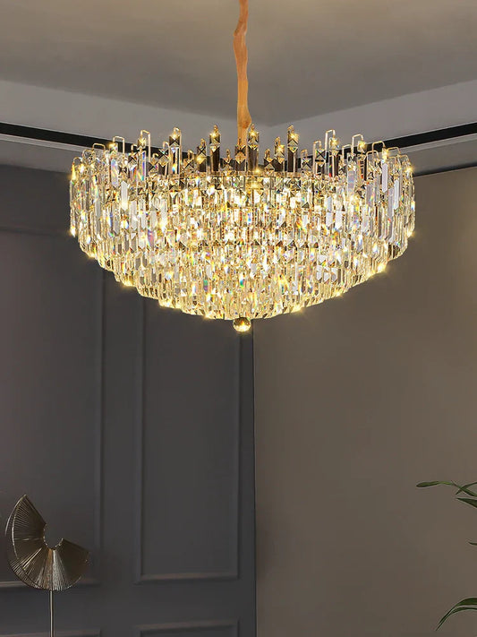 Exquisite Light Luxury Crystal Chandelier for Elegant Living and Dining Spaces