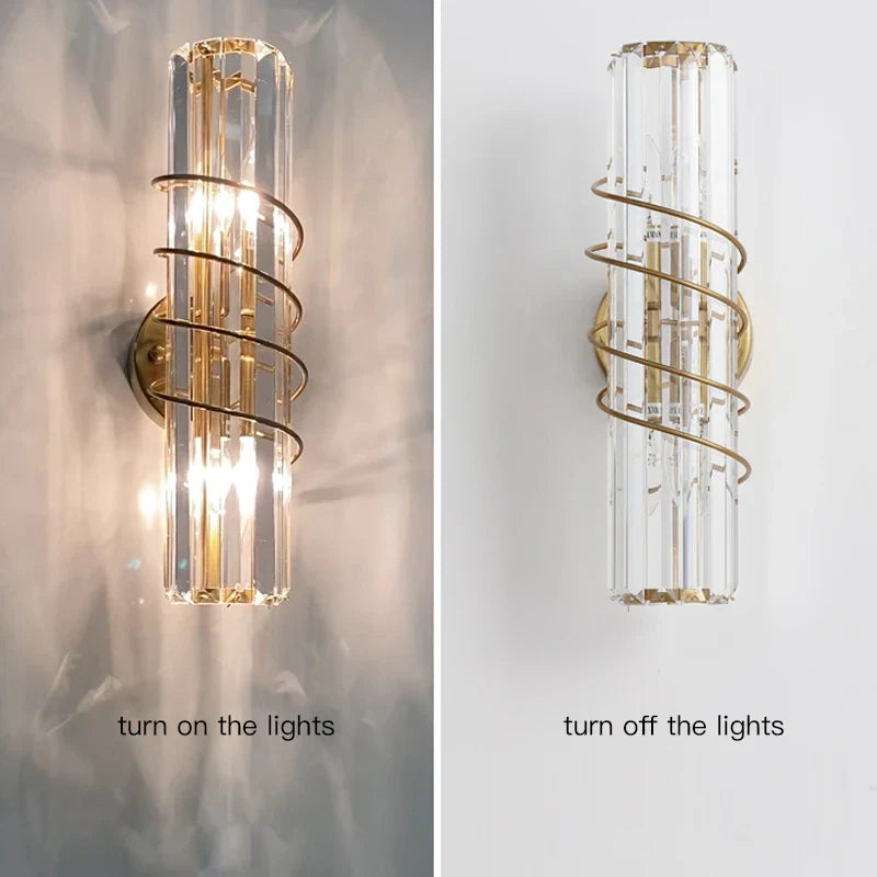 Ella's Nordic Minimalist Crystal Wall Lamp - Stylish Lighting for Your TV Background and Aisle