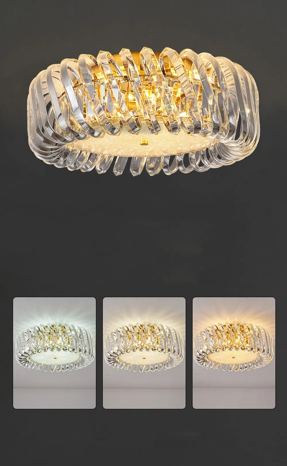 Olivia's Art Deco Crystal Glass LED Chandelier