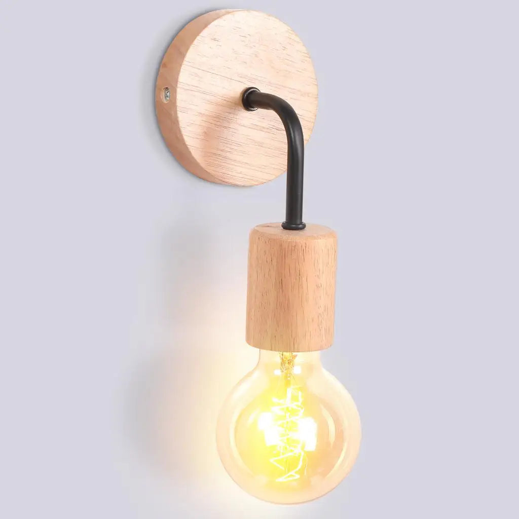 Ella's Vintage Industrial Wood Wall Lamp