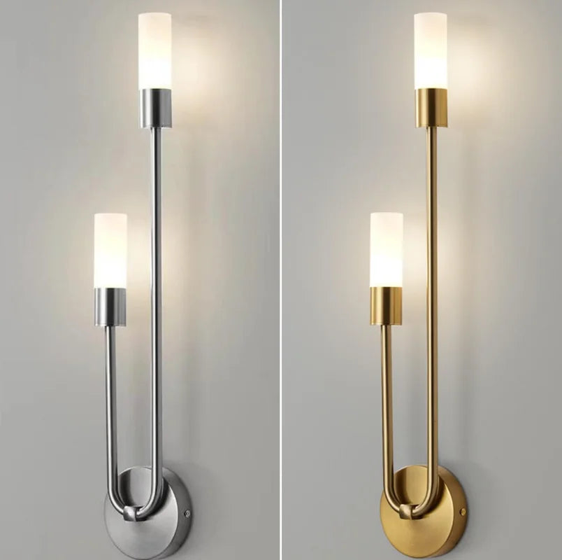 Chic Modern LED Wall Light - Gold Indoor Decor, Ideal for Vanity, Living Room, Kitchen, Bedroom, and Hallway Lighting with Nordic Long Strip Design
