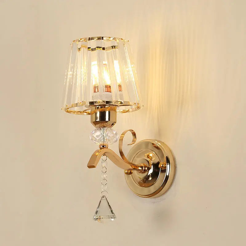 New Modern Simple Bedroom Bedside Lamp - Crystal Wall Lamp for Eye Protection in Living Rooms, Studies, Corridors, and Stairwells