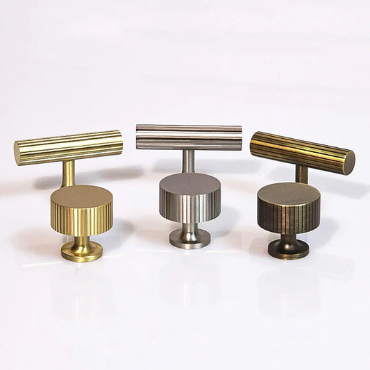 Gold, Bronze, Nickel Brass Cabinet Handles – Modern Drawer Knobs and T-Bars for Kitchen Cupboards