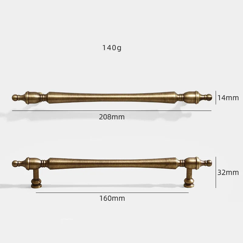 Antique American Brass Cabinet Handle – Bronzed Wardrobe Pull Bar and Drawer Knob