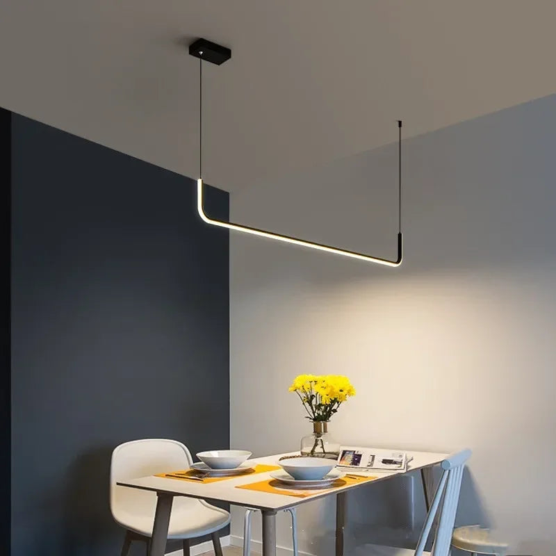 Modern LED Ceiling Chandelier - Dimmable for Table, Dining Room, Kitchen - Minimalist Pendant Lamps - Home Decor Lighting Lusters and Luminaires