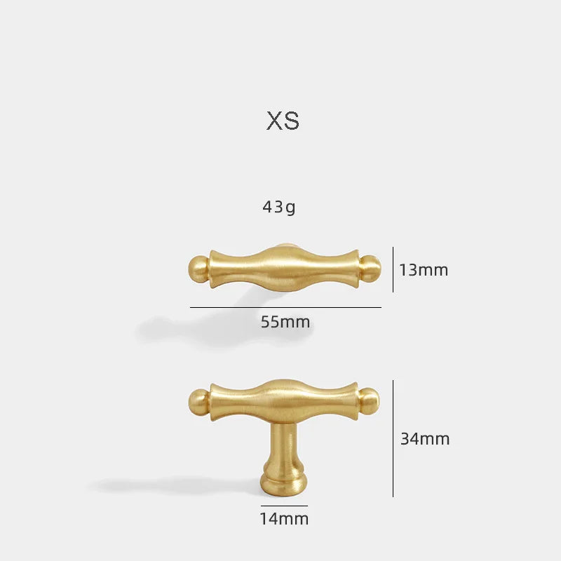 Gold Brass Cabinet Bar Handle – American Vintage Drawer Pull and Wardrobe Knob