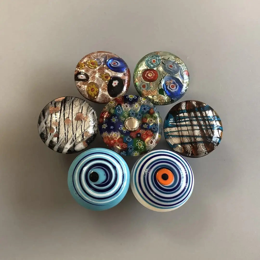 Colorful Floral Glass Cabinet Knobs – Drawer Knobs for Dresser, Shoe Cabinet, and Kitchen Furniture
