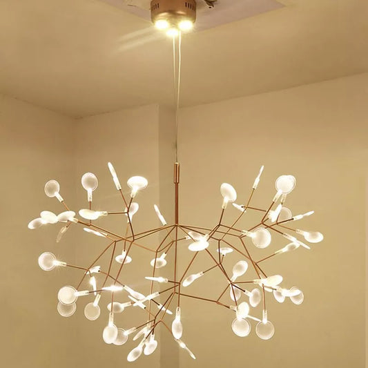 Modern Firefly LED Chandelier - Stylish Acrylic Industrial Pendant Light for Living, Dining, and Kitchen Decor