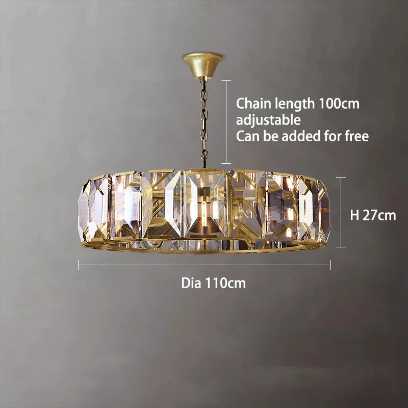 Versatile Dimmable LED Crystal Chandelier - Elegant Lighting Fixture in Gold, Chrome, and Black Finishes for Foyers and More