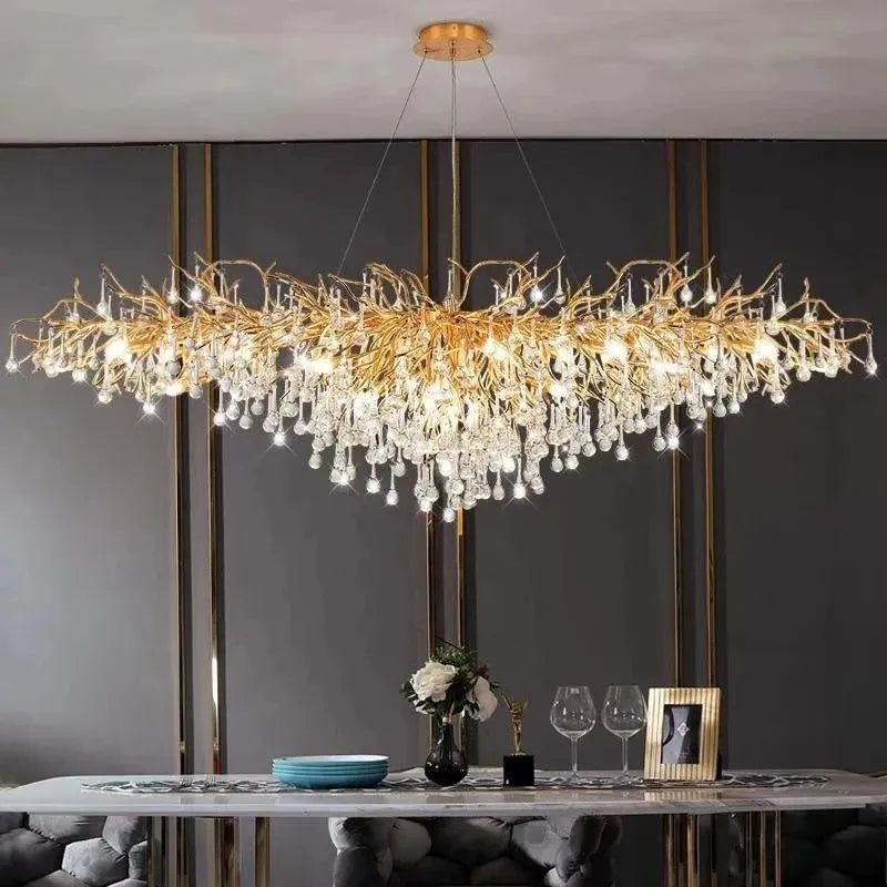 Maison - Modern Luxury Crystal  Water Drop Pendant Light, Perfect for Living Rooms, Bedrooms, Hotels, Villas, and Indoor Decor
