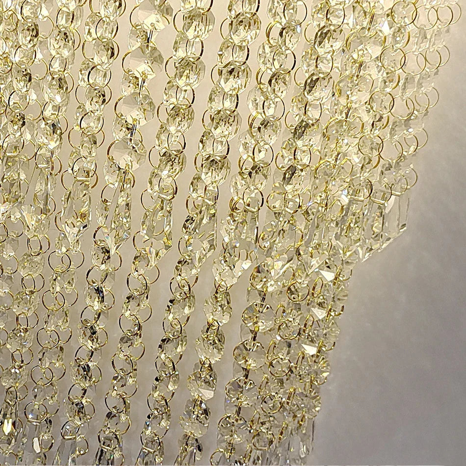 Hannah - Gold Chrome Crystal Wall Lamp  Bedroom Light Modern Creative Design Wall Scones Luxury Home Decor Indoor Cristal Bedside Lustre