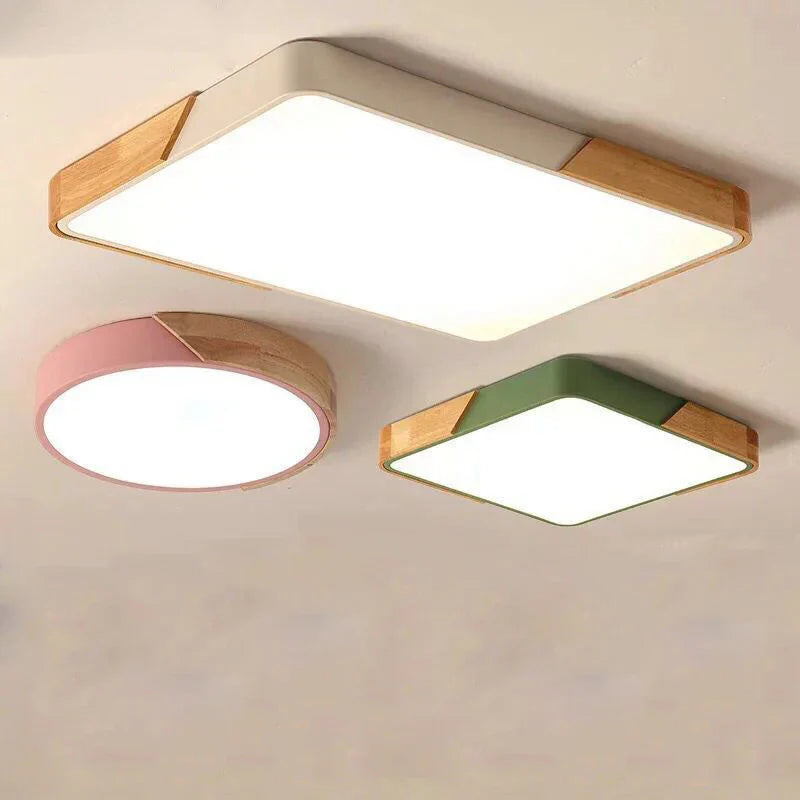 Macaron Round LED Ceiling Lamp - Modern Simple Atmosphere Lighting Fixture for Home Decor