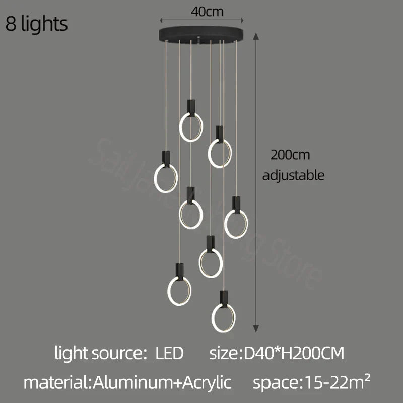 Elegant LED Branch Chandelier - Illuminate Your Duplex Living Room with Stunning Design