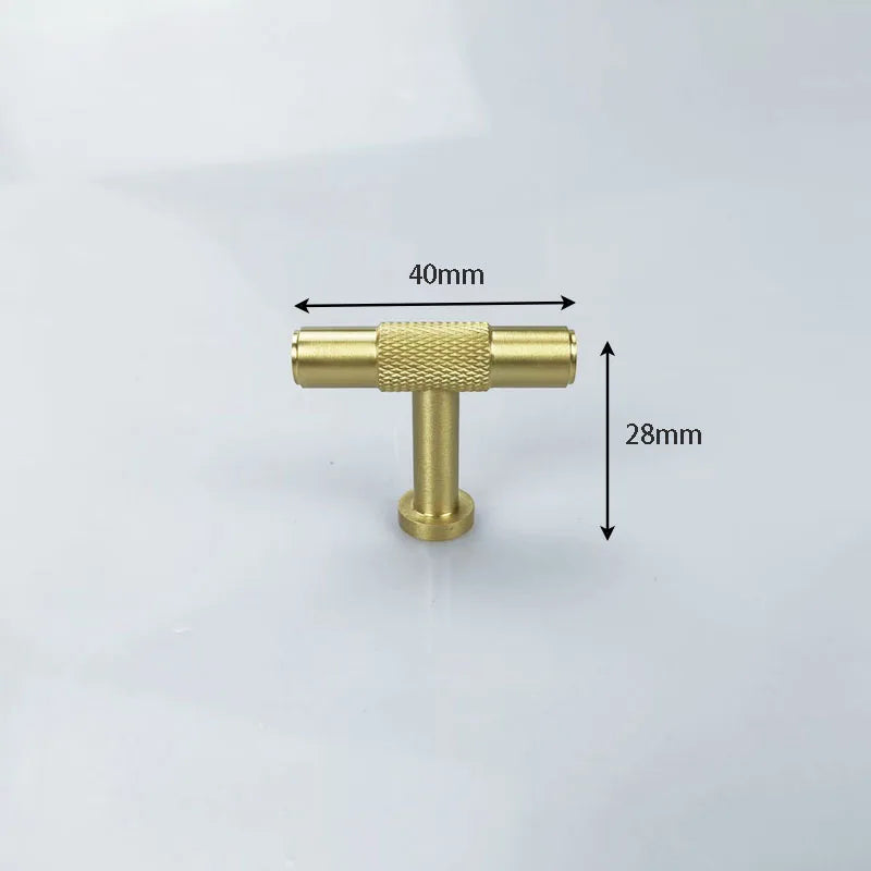 Knurled Brass Wardrobe Handles – Modern Kitchen Cabinet and Drawer Pull Bar Handles