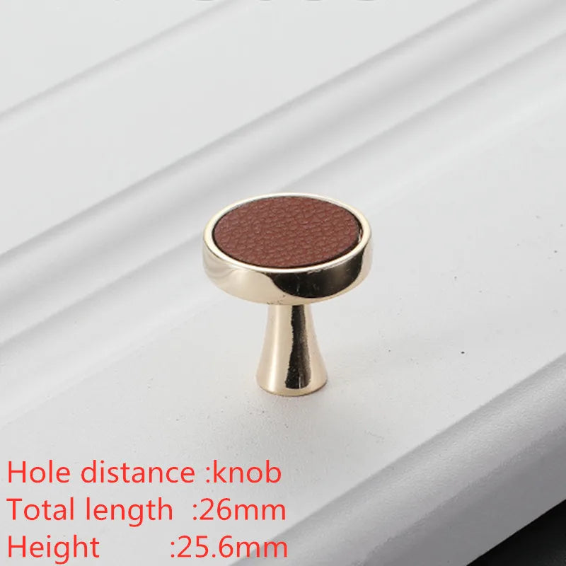 Modern Leather and Zinc Alloy Cabinet Handle – Elegant Drawer Pulls for Kitchen, Wardrobe, and Furniture (96mm)