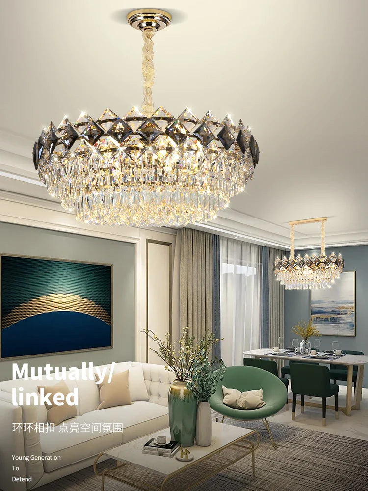 Modern Light Luxury Crystal Chandelier - A Stunning Main Lamp for Living Rooms, Dining Rooms, and Bedrooms