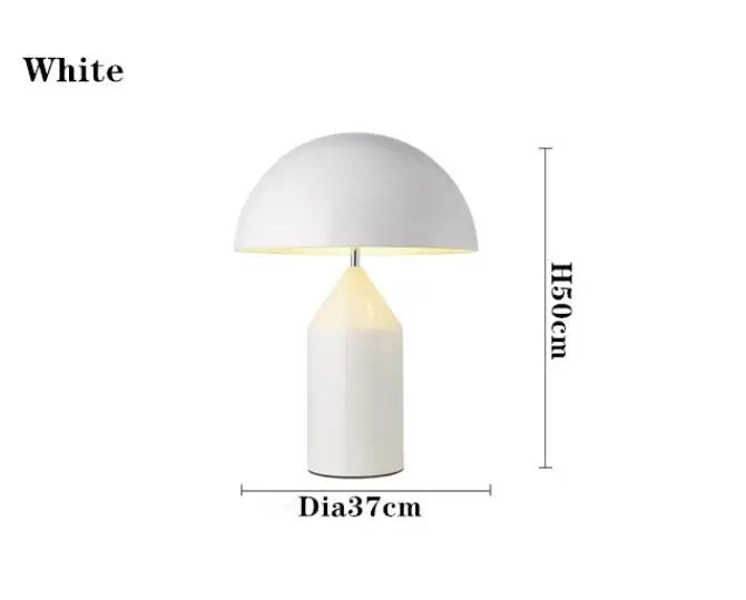 Electroplated Nordic Mushroom Table Lamp - Modern LED Desktop Decor for Living, Dining, and Bedrooms