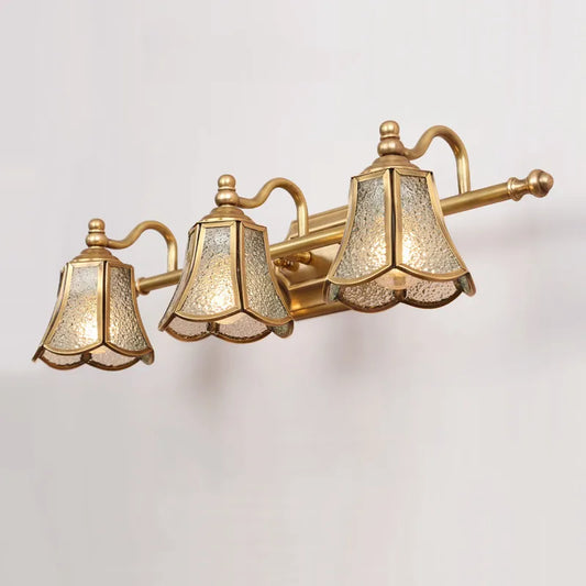 European-Style Mirror Cabinet Light 52CM E14 - Elegant Bedroom and Bathroom Lamp with Golden Finish