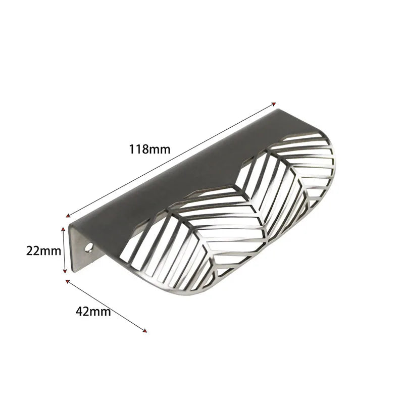 Leaf Shape Brass Handles – Hidden Knobs for Furniture Drawer, Dresser, and Wardrobe