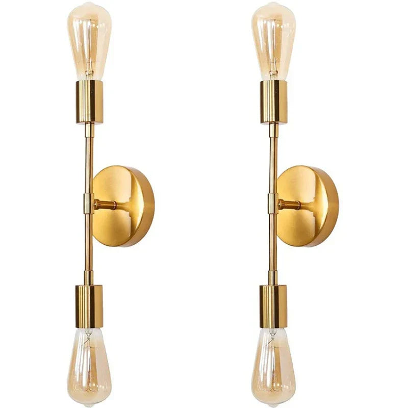 Double Head Wall Lamp - American Industrial Style for Aisle, Bedroom, and Bathroom Mirror Front Decor