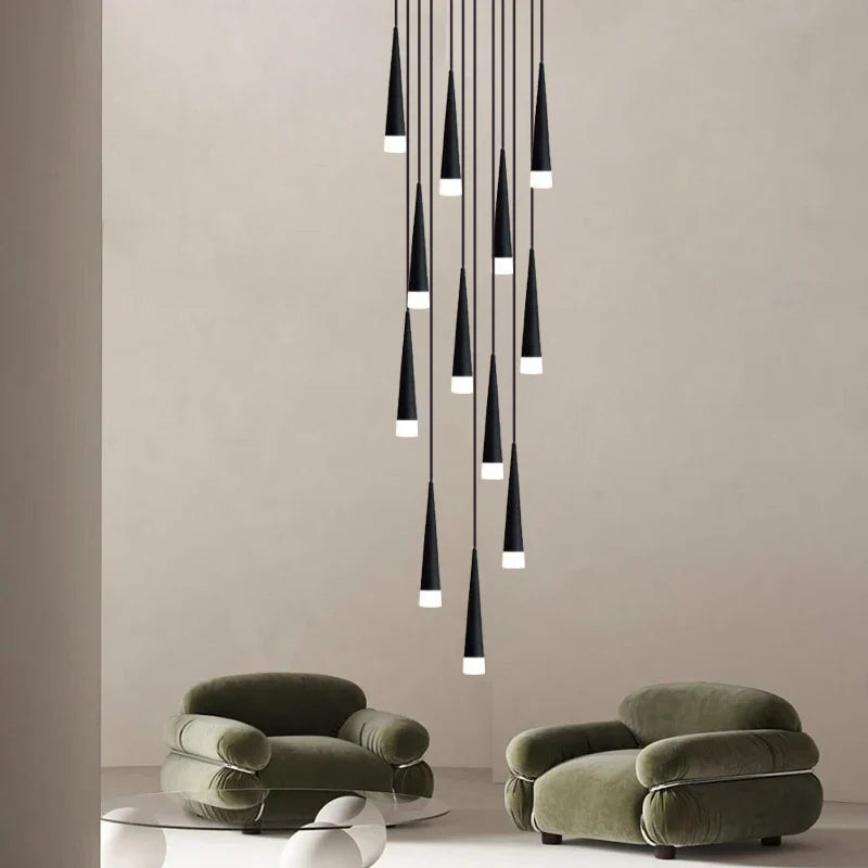 Contemporary Stair Chandelier - Elevate Your Duplex Apartment with Nordic Loft Elegance
