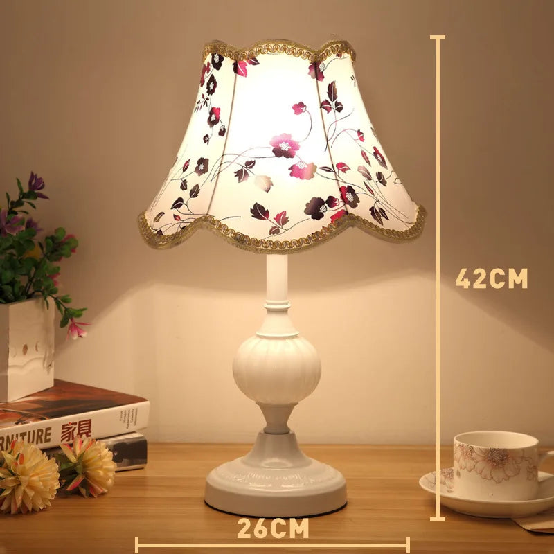 European-Style Glass Desk Lamp - Nordic Bedroom Bedside Lamp with Modern Retro Wrought Iron Design