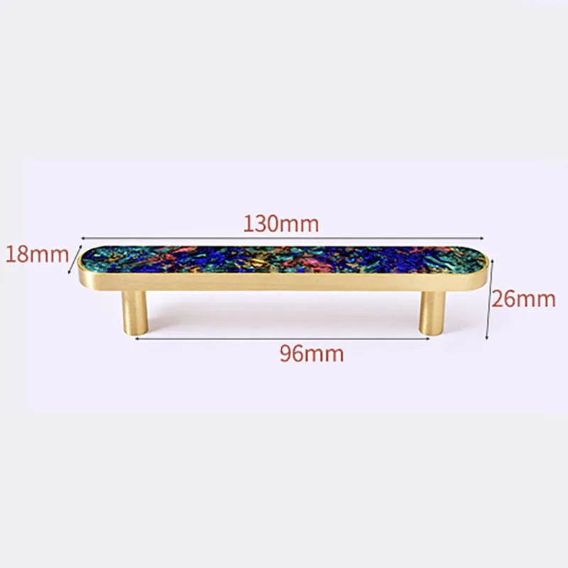 Brass and Acrylic Cabinet Handles – Colorful European Wardrobe Pulls for Furniture (96/128mm Hole Distance)