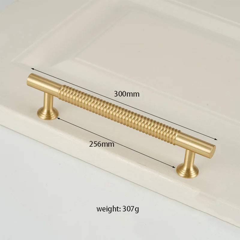 Textured Brass Handles – Golden Cabinet Pulls and Wardrobe Bar Handles (50mm-300mm)