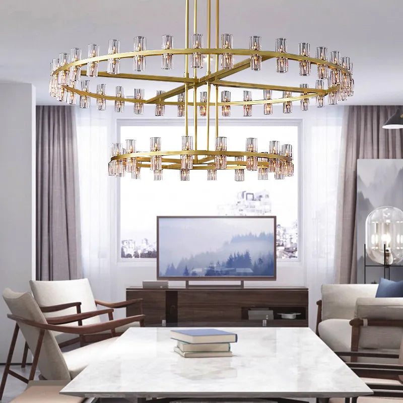 Luxurious Crystal Chandelier - Modern Elegance for Villa Duplexes, Living Rooms, and Home Decor